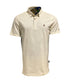 Polo piqué en coton stretch blanc cassé